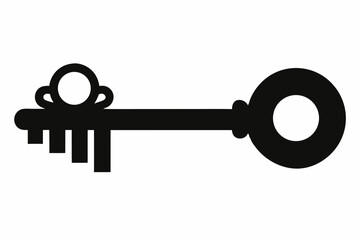 Old Fashioned Key Silhouette Vector 