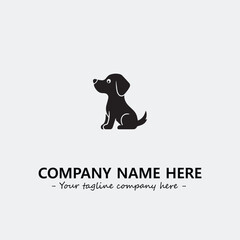 Dog illustration black and white for logo company vector image
