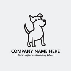 Dog illustration black and white for logo company vector image
