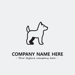 Dog illustration black and white for logo company vector image
