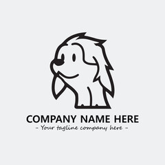 Dog illustration black and white for logo company vector image
