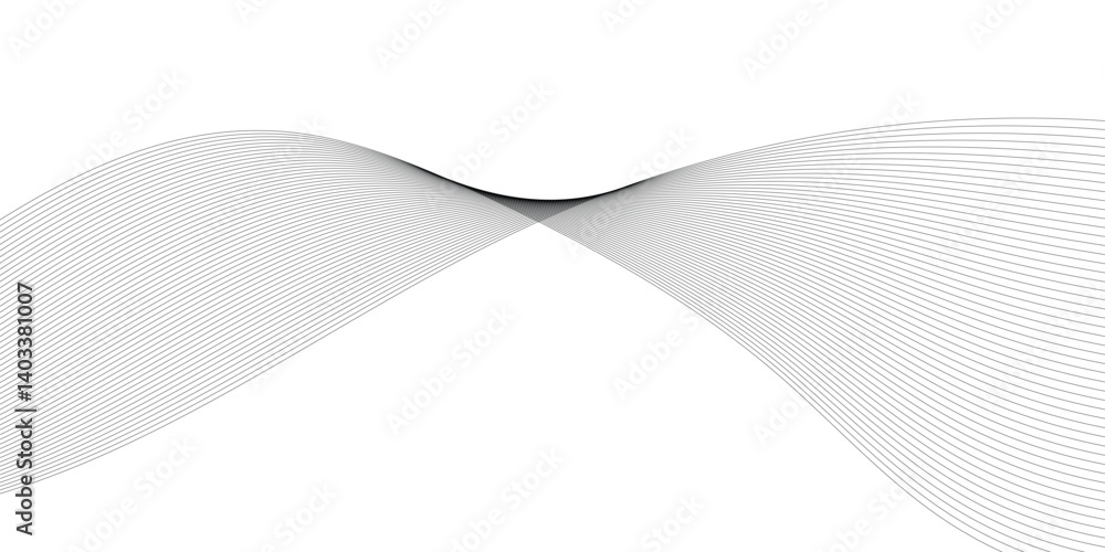Aufkleber vector wavy grey lines flowing smooth digital futuristic technology curve ocean black gradient color