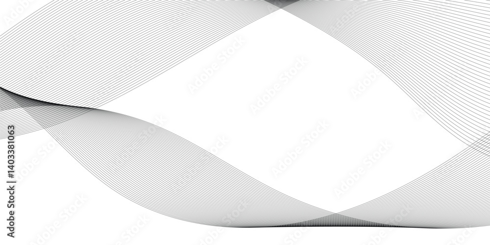 Poster vector abstract wavy and curve line art flowing dynamic grey isolated on transparent background in c