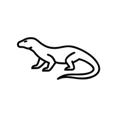 Simple Outline Illustration Of A Cute Weasel Animal Design For Digital Use