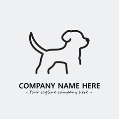 Dog illustration black and white for logo company vector image
