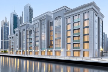 Obraz premium A mixed-use development project combining commercial and residential zones