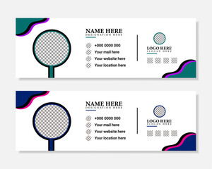 Corporate and minimalist email signature template vector layout design. 