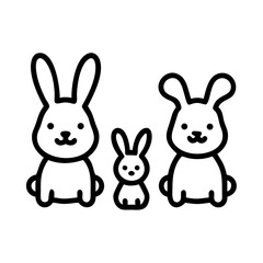 Bunny Family Icon for Easter Celebration  