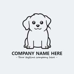 Dog illustration black and white for logo company vector image
