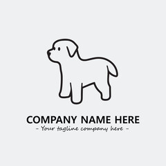 Dog illustration black and white for logo company vector image
