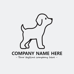 Dog illustration black and white for logo company vector image
