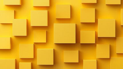 A yellow background with a lot of squares of different sizes