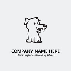Dog illustration black and white for logo company vector image
