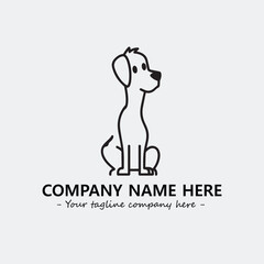 Dog illustration black and white for logo company vector image
