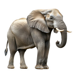 Fototapeta premium Majestic african elephant standing on transparent background