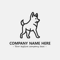 Dog illustration black and white for logo company vector image
