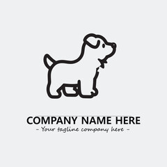 Dog illustration black and white for logo company vector image
