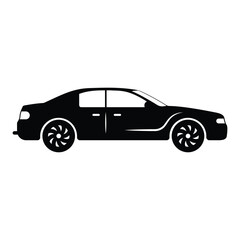 Black modern fast car simple design with white background