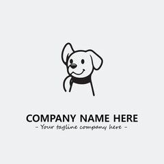 Dog illustration black and white for logo company vector image
