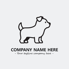 Dog illustration black and white for logo company vector image
