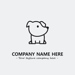 Dog illustration black and white for logo company vector image
