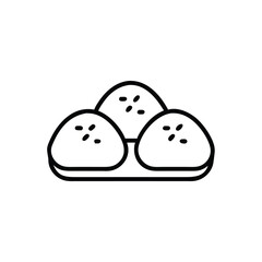 Vector Illustration Of Japanese Mochi Rice Cakes Delicious Traditional Asian Dessert