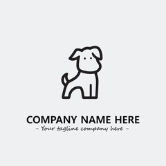 Dog illustration black and white for logo company vector image
