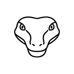 Simple Snake Face Outline Vector Illustration Minimalist Design Serpent Icon
