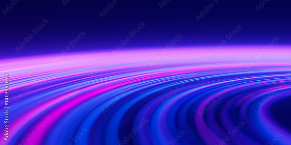 Poster extreme closeup of circular data light speed flow. abstract round digital data stream of quantum com