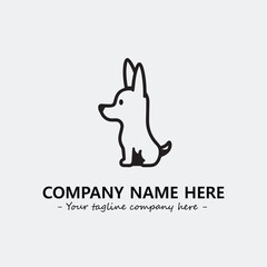 Dog illustration black and white for logo company vector image
