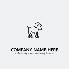 Dog illustration black and white for logo company vector image
