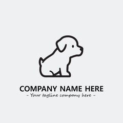Dog illustration black and white for logo company vector image
