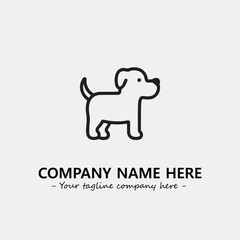 Dog illustration black and white for logo company vector image
