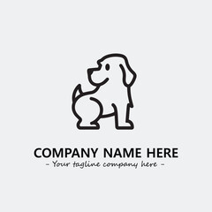 Dog illustration black and white for logo company vector image
