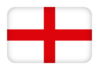 Obraz premium England flag with round corners. 3d illustration button flag of England transparation png