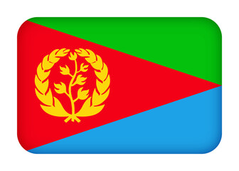 Eritrea flag with round corners. 3d illustration button flag of Eritrea transparation png
