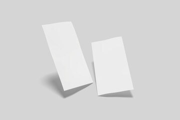 Blank Paper Receipt Mockup, 3D Rendering
