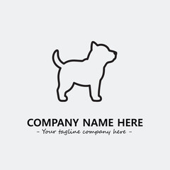 Dog illustration black and white for logo company vector image
