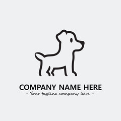 Dog illustration black and white for logo company vector image
