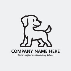 Dog illustration black and white for logo company vector image
