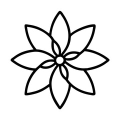 clematis flower line drawn vector art - illustration clematis flower isolated transparent background