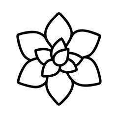 gardenia flower line drawn vector art - illustration gardenia flower isolated transparent background