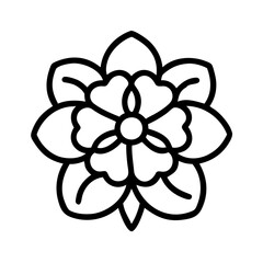 hydrangea flower line drawn vector art - illustration hydrangea flower isolated transparent background