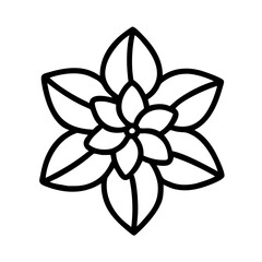 ixora flower line drawn vector art - illustration ixora flower isolated transparent background