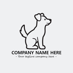 Dog illustration black and white for logo company vector image
