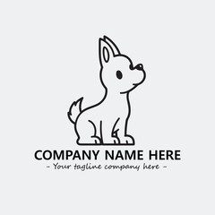 Dog illustration black and white for logo company vector image
