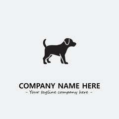 Dog illustration black and white for logo company vector image
