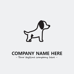 Dog illustration black and white for logo company vector image
