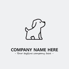 Obraz premium Dog illustration black and white for logo company vector image 