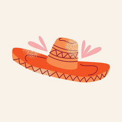 Collection of colorful Mexican sombreros hat. Traditional Mexican headwear. Flat cartoon illustration isolated on light background. Cinco de Mayo celebration concept